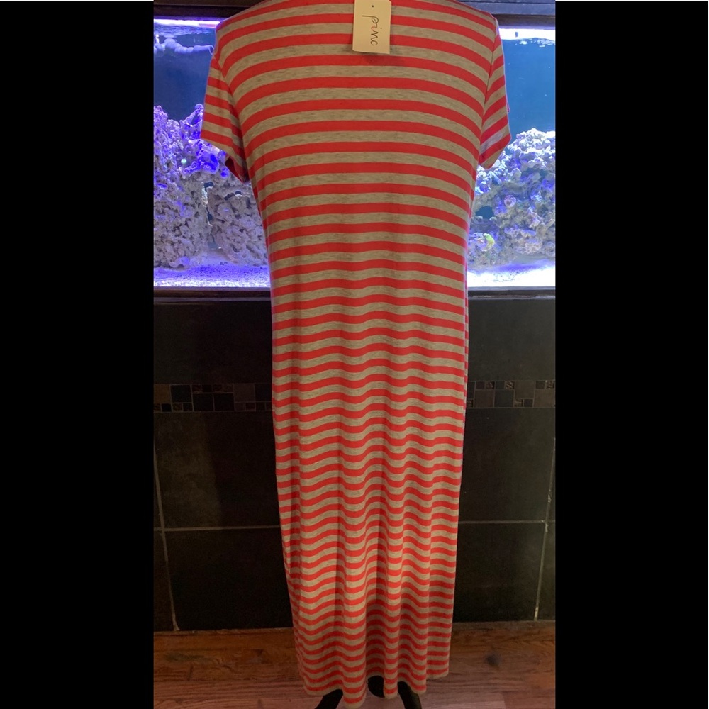 Pinc Long Stripe Dress, Super Cute, Size 2X 🌻🌻 - Picture 2 of 6